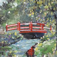 THE BRIDGE OF LIFE, JAPANESE GARDENS, KILDARE by Sean Lorinyenko at Ross's Online Art Auctions