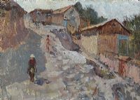 VILLAGE LIFE by Zabagrin at Ross's Online Art Auctions