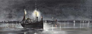 LATE EVENING LIGHTS by Garth Corbett at Ross's Online Art Auctions