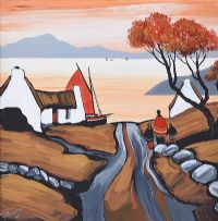 THE RED SAIL BOAT by J.P. Rooney at Ross's Online Art Auctions