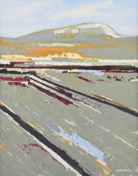 LANDSCAPE WITH DISTANT MOUNTAINS by Michael Brown at Ross's Online Art Auctions