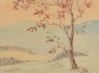 TREE BY THE STONE WALL by Mabel Young RHA at Ross's Online Art Auctions