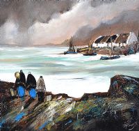 SHAWLIES BY THE SEA by J.P. Rooney at Ross's Online Art Auctions