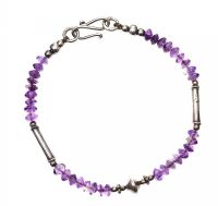 SILVER AND AMETHYST BRACELET at Ross's Online Art Auctions