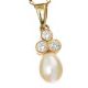 18CT GOLD CULTURED PEARL AND DIAMOND NECKLACE at Ross's Online Art Auctions