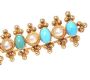 14CT GOLD TURQUOISE AND SEED PEARL BAR BROOCH at Ross's Online Art Auctions