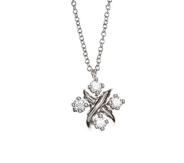 Rose Cut Diamond Flower Necklace in Platinum – www.igorman.com
