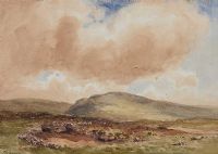 SHEEP GRAZING ON MOORLAND by Wycliffe Egginton RI RCA at Ross's Online Art Auctions