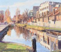 CANAL NEAR BAGGOTT STREET, DUBLIN by Kevin McNamara at Ross's Online Art Auctions