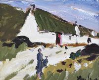 ON THE ROAD BY THE COTTAGE by Marie Carroll at Ross's Online Art Auctions