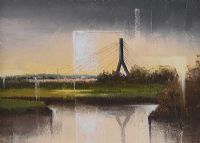 NEW BRIDGE OVER THE RIVER BOYNE by Verner Finlay at Ross's Online Art Auctions