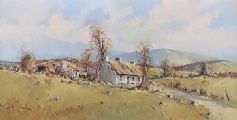 IRISH COTTAGE AT BINBANE, COUNTY DONEGAL by Henry McLaughlin at Ross's Online Art Auctions
