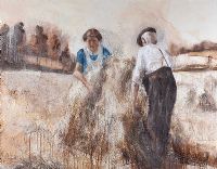 STOOKING THE STRAW by Emma Spence at Ross's Online Art Auctions