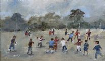 FOOTBALL ON SCHOOL HOLIDAYS by Tom Kerr at Ross's Online Art Auctions