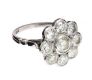 18CT WHITE GOLD DIAMOND FLORAL CLUSTER RING at Ross's Online Art Auctions