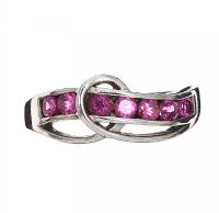 9CT WHITE GOLD PINK SAPPHIRE RING at Ross's Online Art Auctions