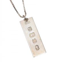 STERLING SILVER INGOT AND CHAIN at Ross's Online Art Auctions