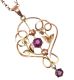 EDWARDIAN AMETHYST SET PENDANT AND CHAIN at Ross's Online Art Auctions