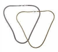 TWO STERLING SILVER HERRINGBONE-LINK NECKLACES, ONE WITH A LIGHT GOLD-PLATE at Ross's Online Art Auctions