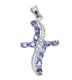 THREE STERLING SILVER TANZANITE-SET CROSS PENDANTS at Ross's Online Art Auctions