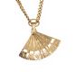 9CT GOLD CHAIN WITH A FAN PENDANT at Ross's Online Art Auctions