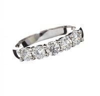 14CT WHITE GOLD FIVE STONE DIAMOND RING at Ross's Online Art Auctions