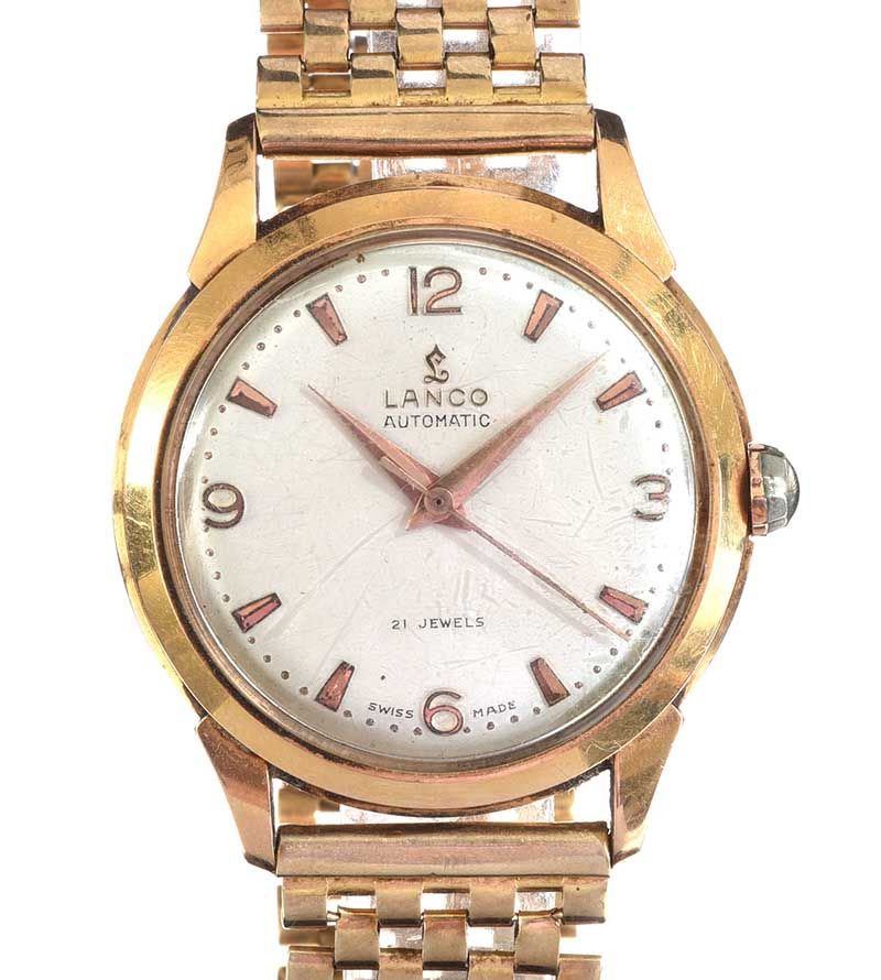 LANCO 18CT GOLD-CASED WATCH WITH A 9CT GOLD STRAP