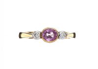 9CT GOLD PINK SAPPHIRE AND DIAMOND RING at Ross's Online Art Auctions