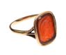 9CT GOLD CARNELIAN CRESTED RING at Ross's Online Art Auctions