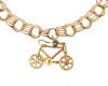 14CT GOLD CHARM BRACELET WITH THREE CHARMS at Ross's Online Art Auctions