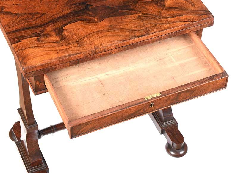 REGENCY ROSEWOOD TURN OVER LEAF GAMES TABLE at Ross's Online Art Auctions