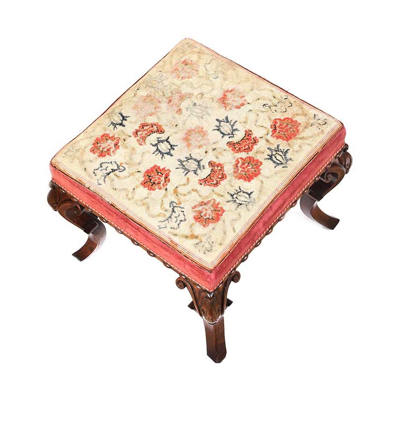 WILLIAM IV TAPESTRY STOOL at Ross's Online Art Auctions