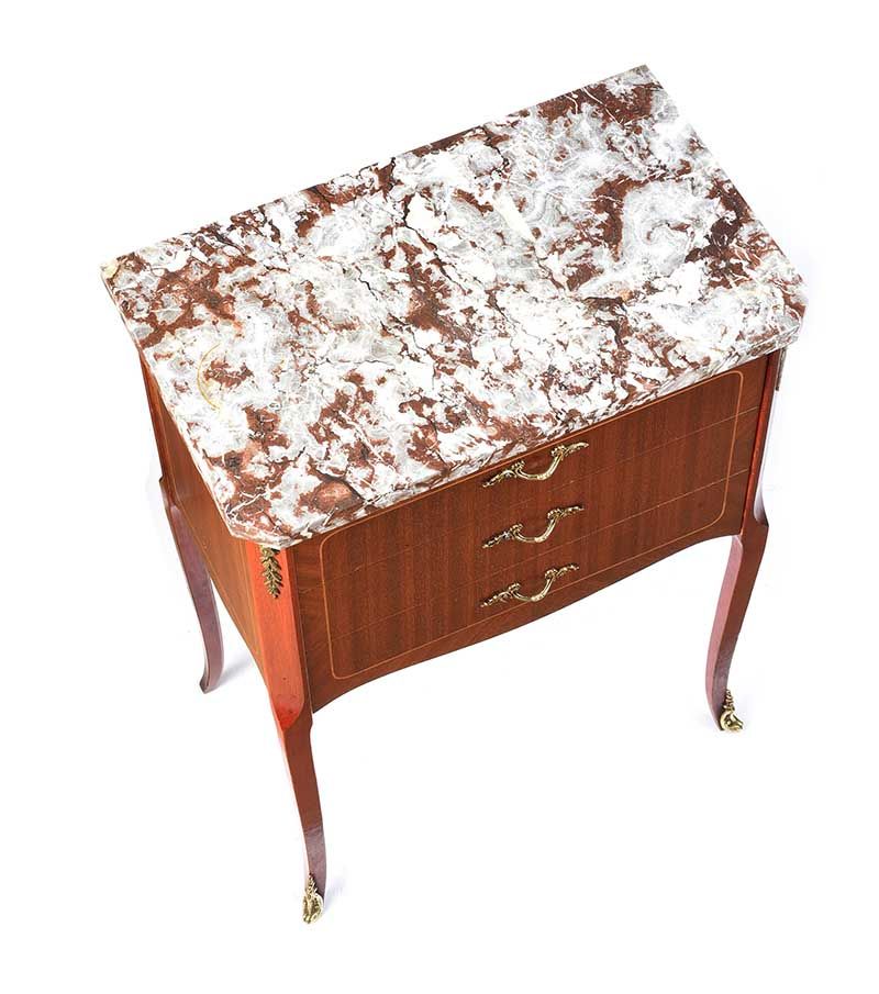 FRENCH STYLE MARBLE TOP PEDESTAL at Ross's Online Art Auctions