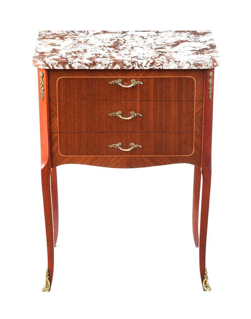 FRENCH STYLE MARBLE TOP PEDESTAL at Ross's Online Art Auctions