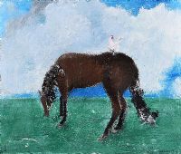 HORSE GRAZING by Jeff Adams at Ross's Online Art Auctions