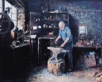 THE BLACKSMITH'S SHOP by David Long UWS at Ross's Online Art Auctions