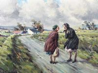 CHAT IN THE GLENS by Charles McAuley at Ross's Online Art Auctions