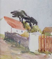 COTTAGES, WEST OF IRELAND by Gerard Dillon at Ross's Online Art Auctions
