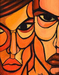 TWO FACES by Terry Bradley at Ross's Online Art Auctions