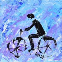 CYCLIST by Ross Eccles at Ross's Online Art Auctions