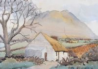 COTTAGE IN A LANDSCAPE by Patric Stevenson PPRUA at Ross's Online Art Auctions