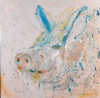 MY DARLING PIG by Deborah Campbell at Ross's Online Art Auctions