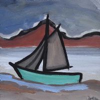 BEACHED BOAT by Markey Robinson at Ross's Online Art Auctions
