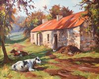 THE OLD COTTAGE by Donal McNaughton at Ross's Online Art Auctions