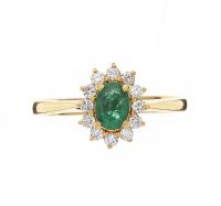 18CT GOLD EMERLAD AND DIAMOND RING at Ross's Online Art Auctions