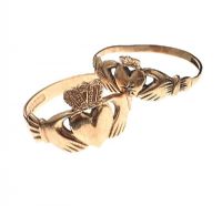 TWO 9CT GOLD CLADDAGH RINGS at Ross's Online Art Auctions