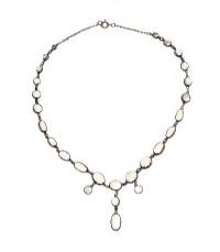 SILVER-TONE MOONSTONE NECKLACE at Ross's Online Art Auctions
