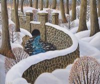 RIVER IN THE WOODS, WINTER by George Callaghan at Ross's Online Art Auctions