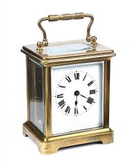 FRENCH BRASS CARRIAGE CLOCK at Ross's Online Art Auctions