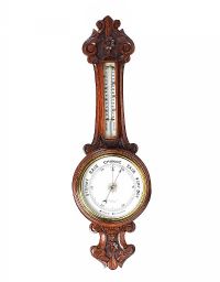 OAK CARVED ANEROID BAROMETER at Ross's Online Art Auctions